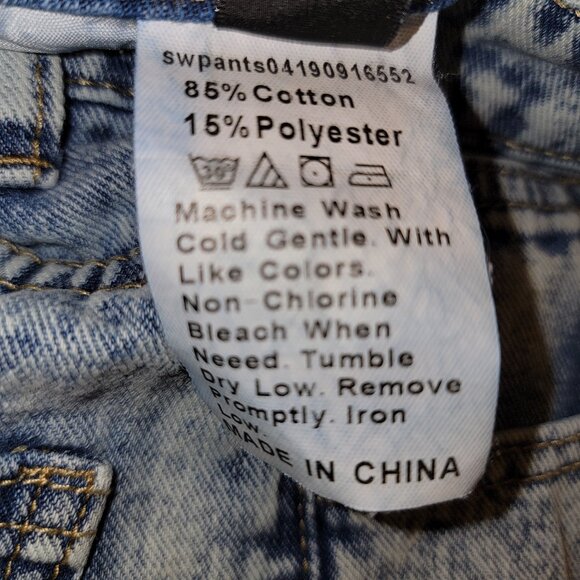 Shein Acid Washed Distressed, Ripped Light Blue Jeans, Women's Size XS - Picture 4 of 4